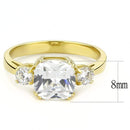 Gold Band Ring TK3674 Gold - Stainless Steel Ring with AAA Grade CZ