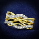 Silver Jewelry Rings Gold Engagement Rings TS253 Gold+Rhodium 925 Sterling Silver Ring with CZ Alamode Fashion Jewelry Outlet