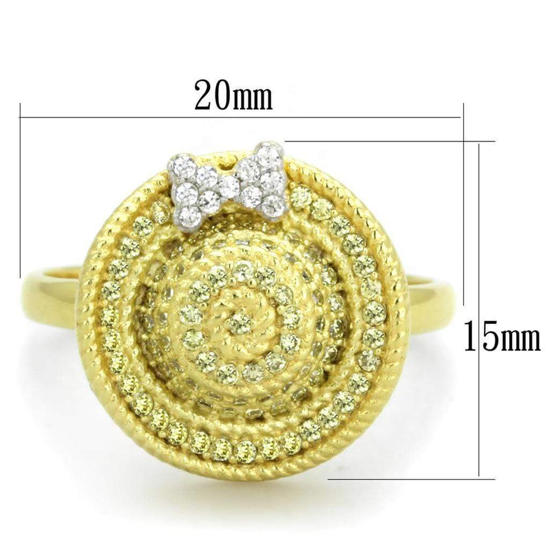 Silver Jewelry Rings Gold Engagement Rings TS320 Gold+Rhodium 925 Sterling Silver Ring with CZ Alamode Fashion Jewelry Outlet