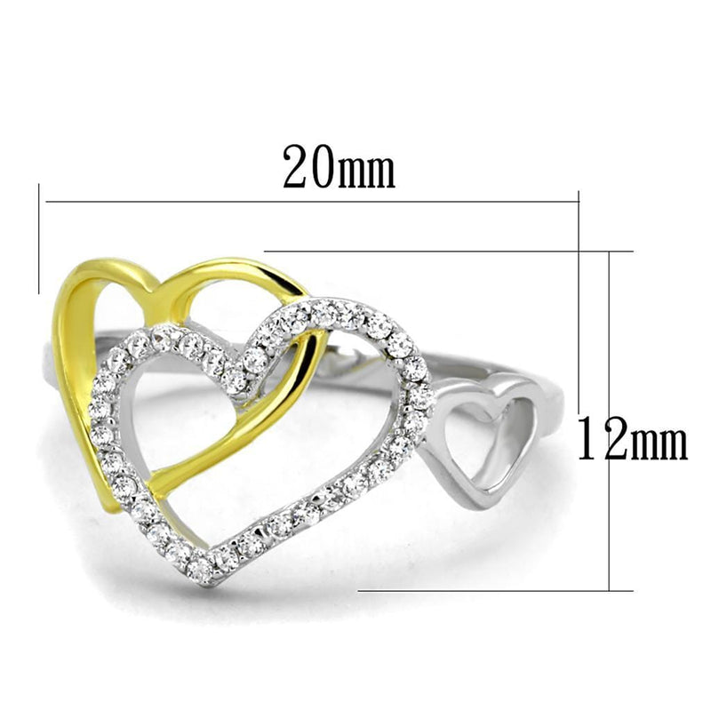 Gold Engagement Rings TS321 Gold+Rhodium 925 Sterling Silver Ring with CZ