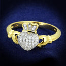 Gold Engagement Rings TS342 Gold+Rhodium 925 Sterling Silver Ring with CZ