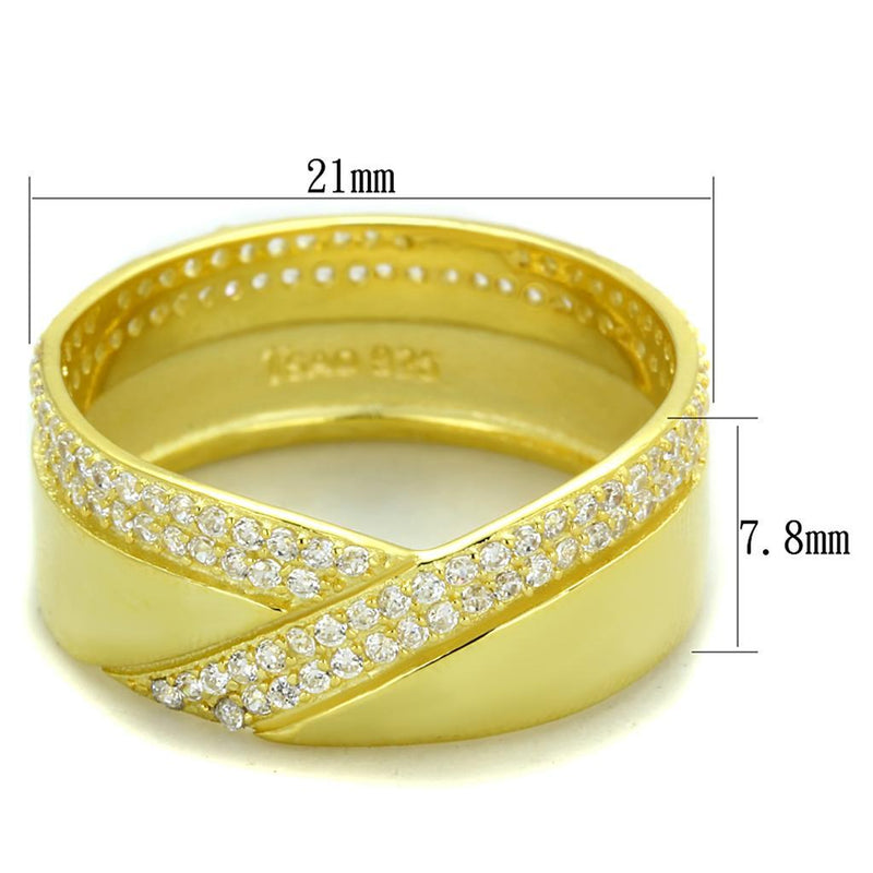 Gold Engagement Rings TS380 Gold 925 Sterling Silver Ring with CZ