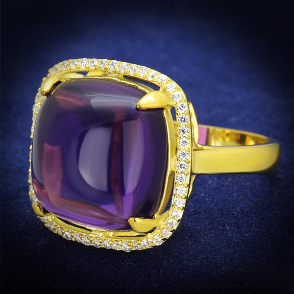 Gold Engagement Rings TS392 Gold 925 Sterling Silver Ring with Synthetic