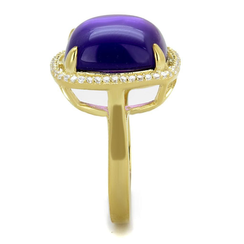 Gold Engagement Rings TS392 Gold 925 Sterling Silver Ring with Synthetic