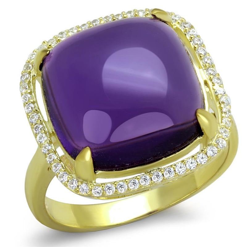 Silver Jewelry Rings Gold Engagement Rings TS392 Gold 925 Sterling Silver Ring with Synthetic Alamode Fashion Jewelry Outlet