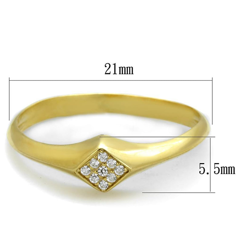 Gold Engagement Rings TS406 Gold 925 Sterling Silver Ring with CZ