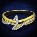 Gold Engagement Rings TS461 Gold+Rhodium 925 Sterling Silver Ring with CZ