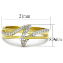 Gold Engagement Rings TS461 Gold+Rhodium 925 Sterling Silver Ring with CZ