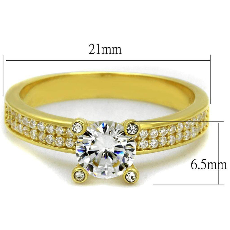 Gold Engagement Rings TS474 Gold 925 Sterling Silver Ring with CZ