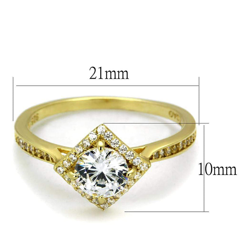 Silver Jewelry Rings Gold Engagement Rings TS500 Gold 925 Sterling Silver Ring with CZ Alamode Fashion Jewelry Outlet