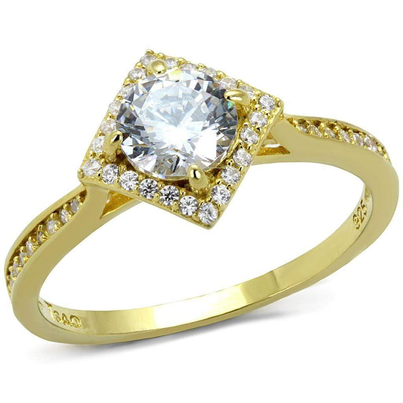 Gold Engagement Rings TS500 Gold 925 Sterling Silver Ring with CZ