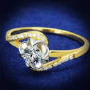 Gold Engagement Rings TS542 Gold+Rhodium 925 Sterling Silver Ring with CZ