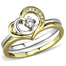 Gold Engagement Rings TS565 Gold+Rhodium 925 Sterling Silver Ring with CZ