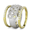 Gold Engagement Rings TS569 Gold+Rhodium 925 Sterling Silver Ring with CZ