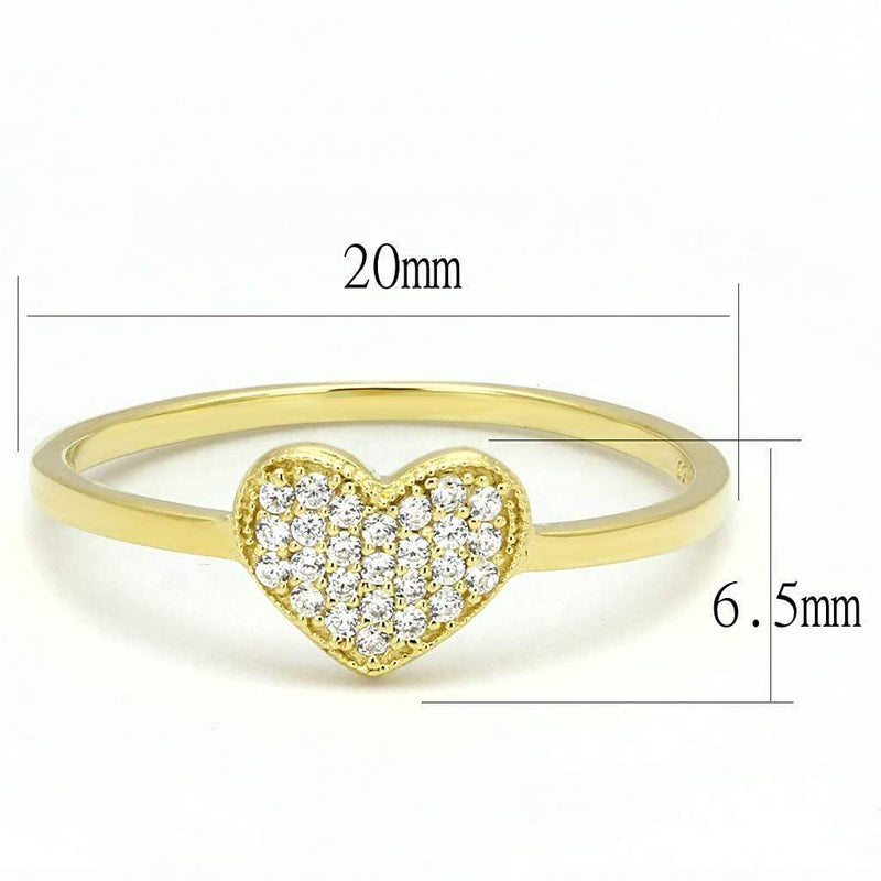 Gold Engagement Rings TS596 Gold 925 Sterling Silver Ring with CZ