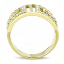 Silver Jewelry Rings Gold Nugget Ring TK3238 Gold - Stainless Steel Ring with AAA Grade CZ Alamode Fashion Jewelry Outlet