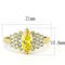 Gold Nugget Ring TK3239 Gold - Stainless Steel Ring with AAA Grade CZ