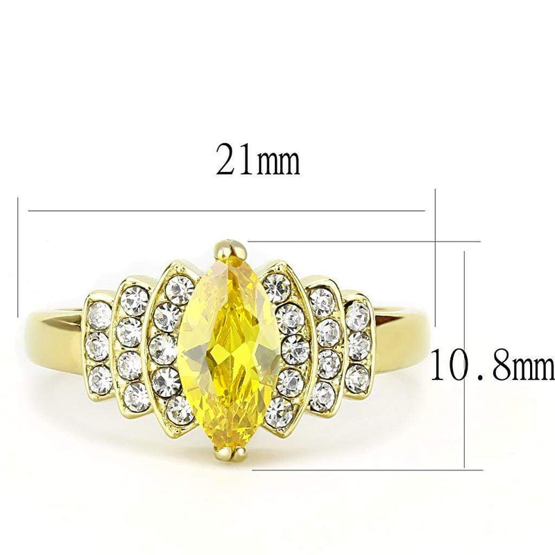 Gold Nugget Ring TK3239 Gold - Stainless Steel Ring with AAA Grade CZ