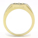 Gold Nugget Ring TK3268 Gold - Stainless Steel Ring with Epoxy in Jet