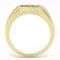 Gold Nugget Ring TK3268 Gold - Stainless Steel Ring with Epoxy in Jet