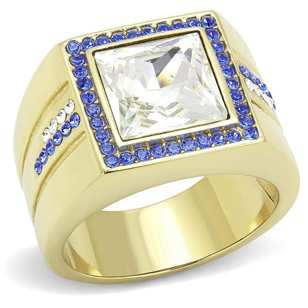 Silver Jewelry Rings Gold Nugget Ring TK3269 Gold - Stainless Steel Ring with Top Grade Crystal Alamode Fashion Jewelry Outlet