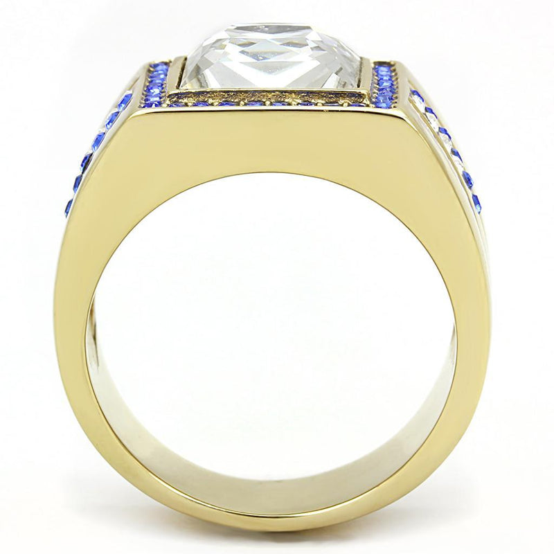 Silver Jewelry Rings Gold Nugget Ring TK3269 Gold - Stainless Steel Ring with Top Grade Crystal Alamode Fashion Jewelry Outlet