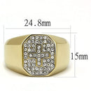 Gold Nugget Ring TK3270 Two-Tone Gold - Stainless Steel Ring with Crystal