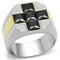 Gold Nugget Ring TK3271 Two-Tone Gold - Stainless Steel Ring with CZ