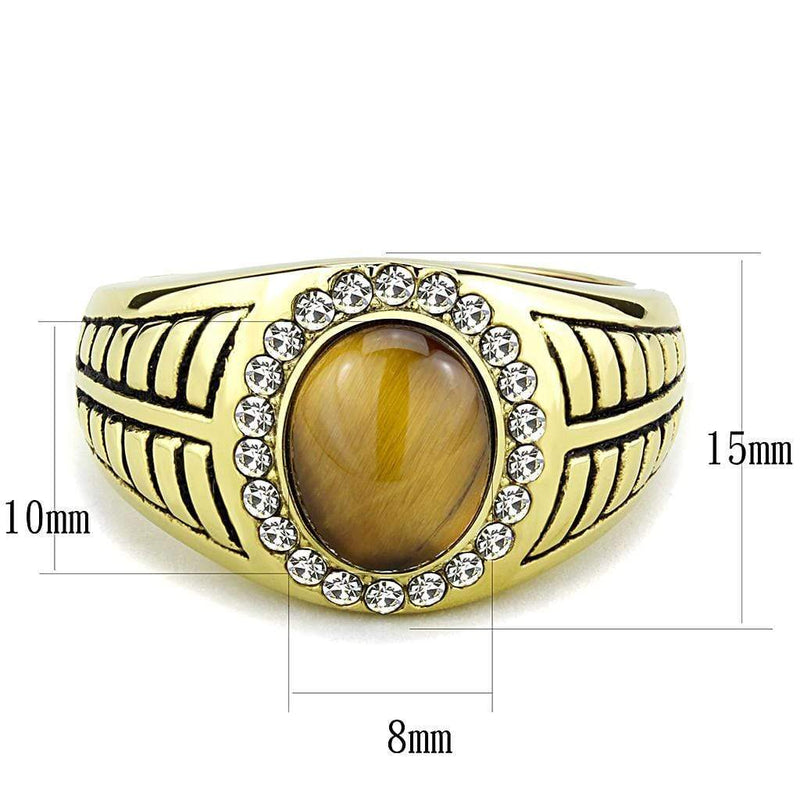 Gold Nugget Ring TK3293 Gold - Stainless Steel Ring with Synthetic