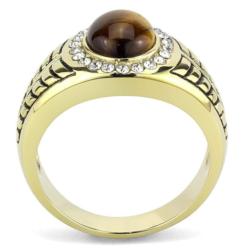 Gold Nugget Ring TK3293 Gold - Stainless Steel Ring with Synthetic