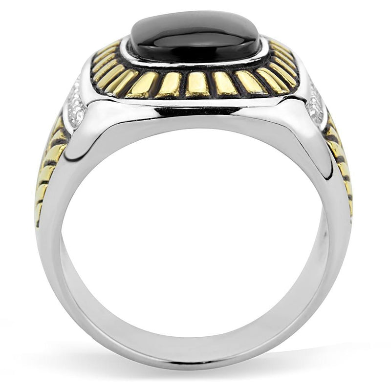 Silver Jewelry Rings Gold Nugget Ring TK3294 Two-Tone Gold - Stainless Steel Ring with Synthetic Alamode Fashion Jewelry Outlet