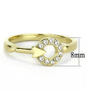 Gold Nugget Ring TK3439 Gold - Stainless Steel Ring with Top Grade Crystal