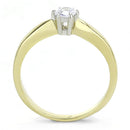 Gold Nugget Ring TK3440 Two-Tone Gold - Stainless Steel Ring with CZ