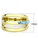 Gold Nugget Ring TK3441 Gold - Stainless Steel Ring with Top Grade Crystal