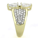 Gold Nugget Ring TK3442 Two-Tone Gold - Stainless Steel Ring with CZ