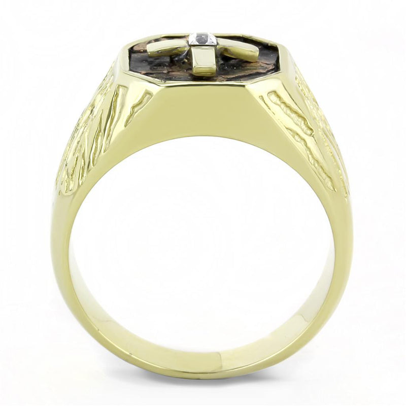 Gold Nugget Ring TK3464 Gold - Stainless Steel Ring with Top Grade Crystal