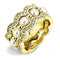 Gold Nugget Ring TK3520 Gold - Stainless Steel Ring with Synthetic