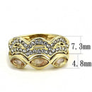 Silver Jewelry Rings Gold Nugget Ring TK3521 Gold - Stainless Steel Ring in Light Peach Alamode Fashion Jewelry Outlet