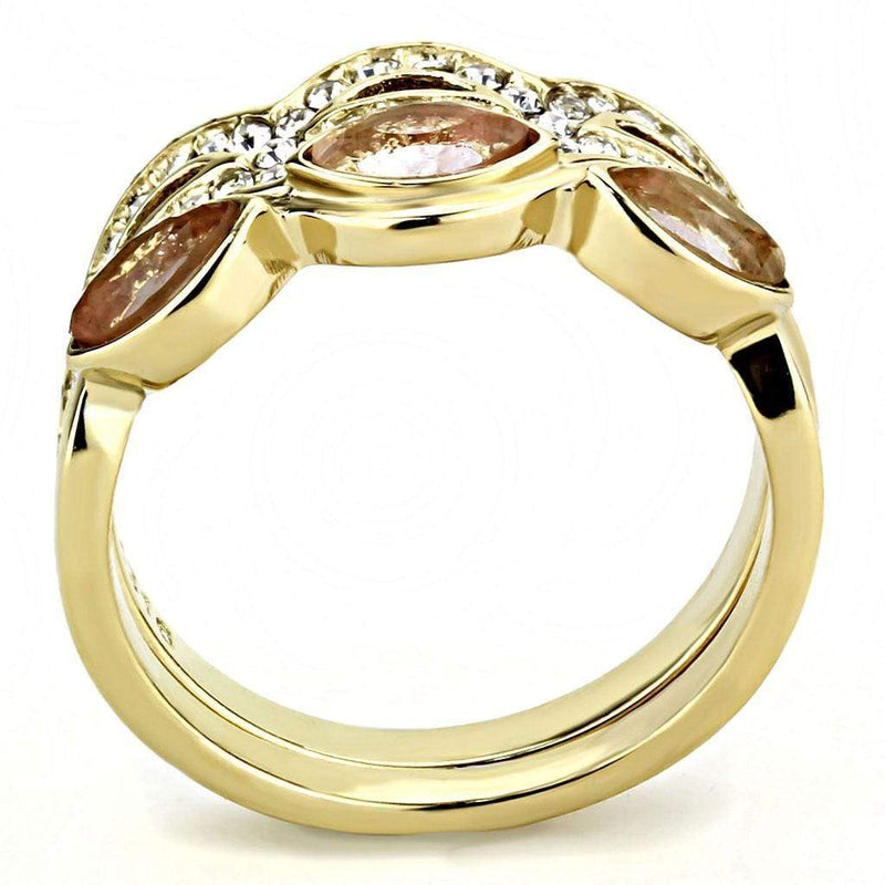 Gold Nugget Ring TK3521 Gold - Stainless Steel Ring in Light Peach