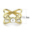 Gold Nugget Ring TK3522 Gold - Stainless Steel Ring with Synthetic