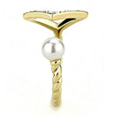 Silver Jewelry Rings Gold Nugget Ring TK3523 Gold - Stainless Steel Ring with Synthetic Alamode Fashion Jewelry Outlet