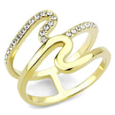 Gold Nugget Ring TK3574 Gold - Stainless Steel Ring with Top Grade Crystal