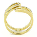 Gold Nugget Ring TK3574 Gold - Stainless Steel Ring with Top Grade Crystal