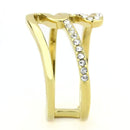 Gold Nugget Ring TK3574 Gold - Stainless Steel Ring with Top Grade Crystal