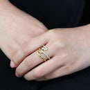 Gold Nugget Ring TK3574 Gold - Stainless Steel Ring with Top Grade Crystal