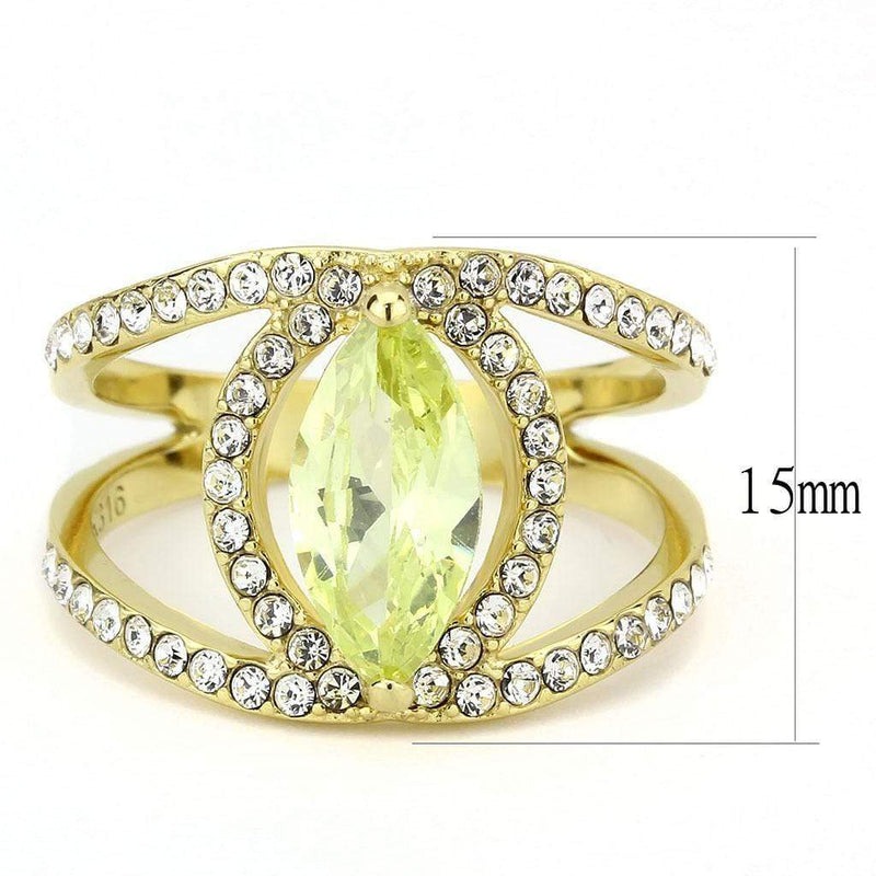 Gold Nugget Ring TK3578 Gold - Stainless Steel Ring with AAA Grade CZ