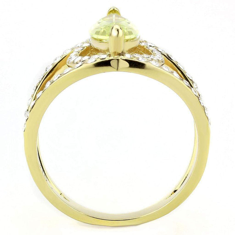 Gold Nugget Ring TK3578 Gold - Stainless Steel Ring with AAA Grade CZ