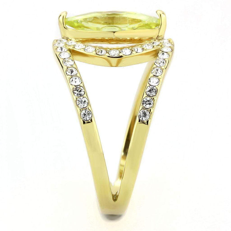 Gold Nugget Ring TK3578 Gold - Stainless Steel Ring with AAA Grade CZ