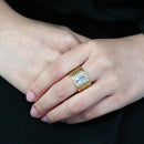 Gold Nugget Ring TK3581 Gold - Stainless Steel Ring with AAA Grade CZ