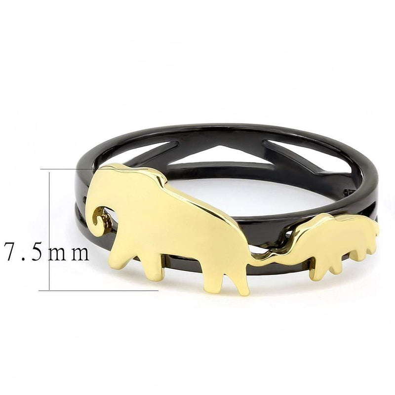 Silver Jewelry Rings Gold Nugget Ring TK3582 Gold+ Black - Stainless Steel Ring Alamode Fashion Jewelry Outlet